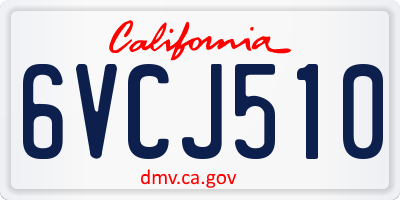 CA license plate 6VCJ510