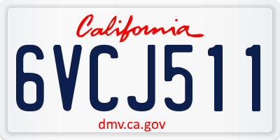 CA license plate 6VCJ511