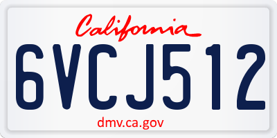 CA license plate 6VCJ512
