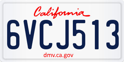 CA license plate 6VCJ513