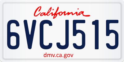 CA license plate 6VCJ515