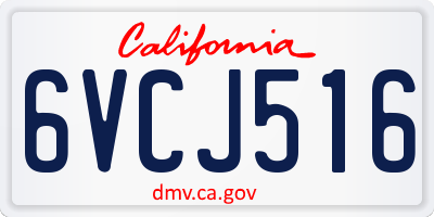 CA license plate 6VCJ516