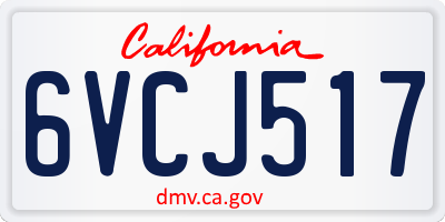CA license plate 6VCJ517