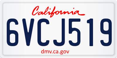 CA license plate 6VCJ519
