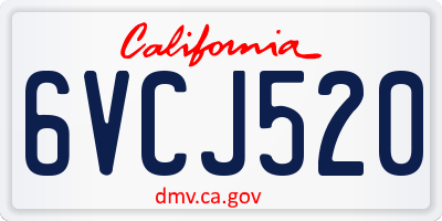 CA license plate 6VCJ520
