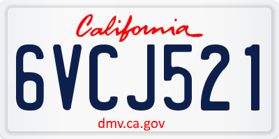 CA license plate 6VCJ521