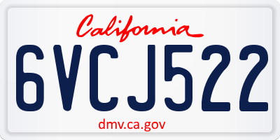 CA license plate 6VCJ522