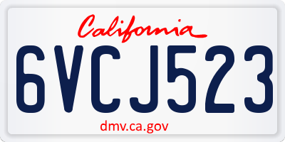 CA license plate 6VCJ523
