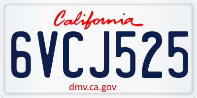 CA license plate 6VCJ525