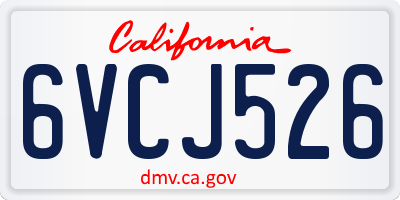 CA license plate 6VCJ526