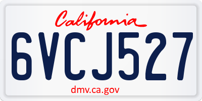CA license plate 6VCJ527