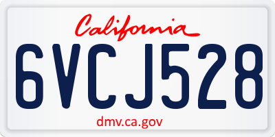 CA license plate 6VCJ528