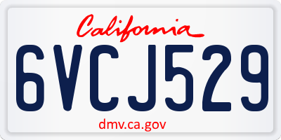 CA license plate 6VCJ529