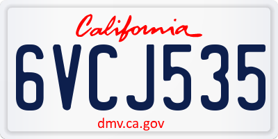 CA license plate 6VCJ535