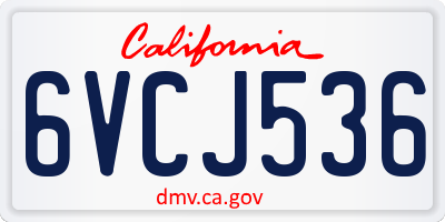 CA license plate 6VCJ536