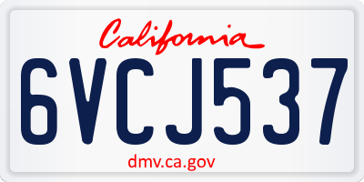 CA license plate 6VCJ537