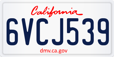 CA license plate 6VCJ539