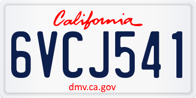 CA license plate 6VCJ541