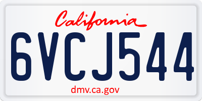 CA license plate 6VCJ544