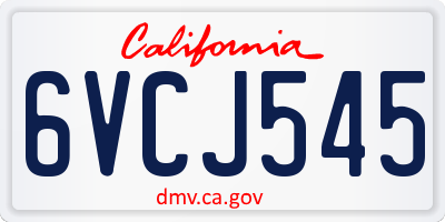 CA license plate 6VCJ545