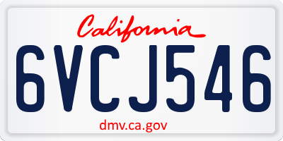 CA license plate 6VCJ546
