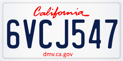 CA license plate 6VCJ547