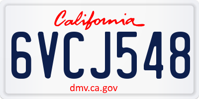 CA license plate 6VCJ548