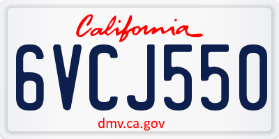 CA license plate 6VCJ550