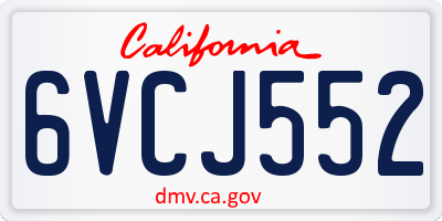 CA license plate 6VCJ552