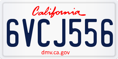 CA license plate 6VCJ556