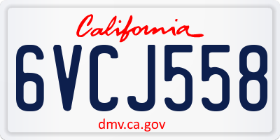 CA license plate 6VCJ558