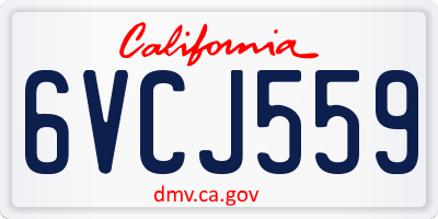 CA license plate 6VCJ559