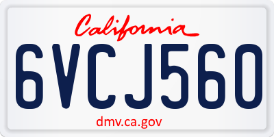 CA license plate 6VCJ560