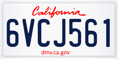 CA license plate 6VCJ561