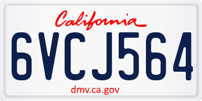 CA license plate 6VCJ564