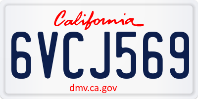 CA license plate 6VCJ569
