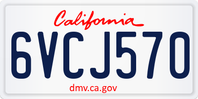CA license plate 6VCJ570