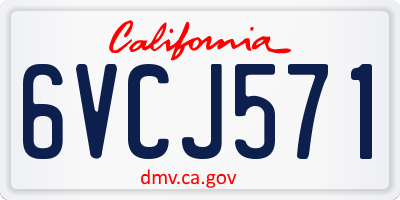 CA license plate 6VCJ571