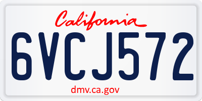 CA license plate 6VCJ572