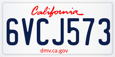 CA license plate 6VCJ573