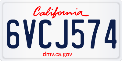 CA license plate 6VCJ574