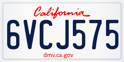 CA license plate 6VCJ575
