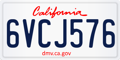 CA license plate 6VCJ576
