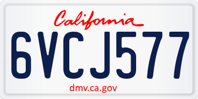 CA license plate 6VCJ577