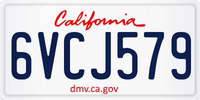 CA license plate 6VCJ579