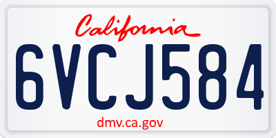 CA license plate 6VCJ584