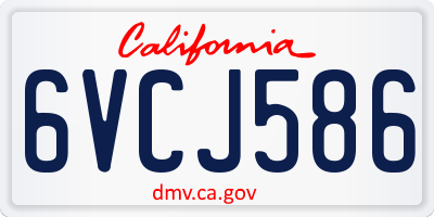 CA license plate 6VCJ586