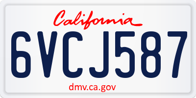 CA license plate 6VCJ587