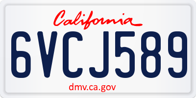 CA license plate 6VCJ589
