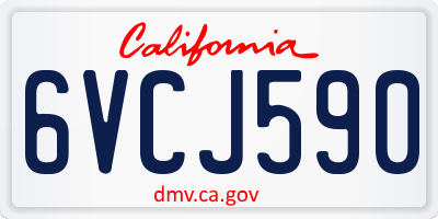 CA license plate 6VCJ590